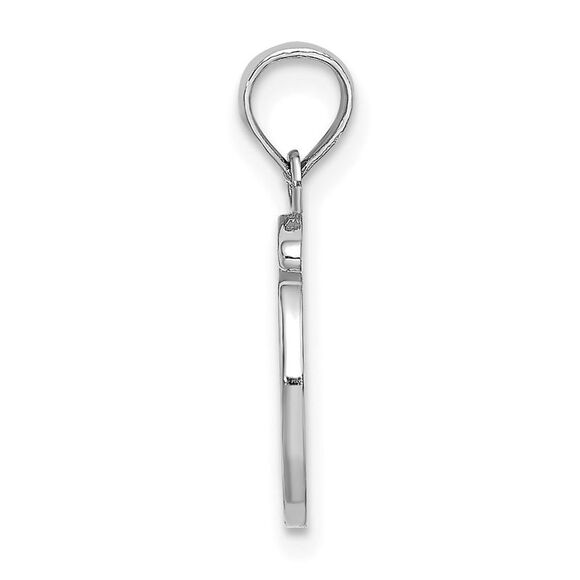 10K White Gold Polished O Script Initial Charm - Picture 2 of 9